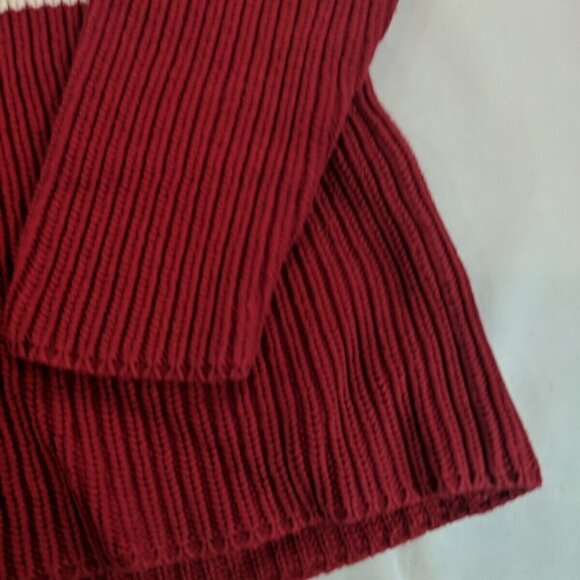 Liz Claiborne Striped Knit Sweater Multicolor S Small 100% Cotton Turtleneck Red - Picture 5 of 11
